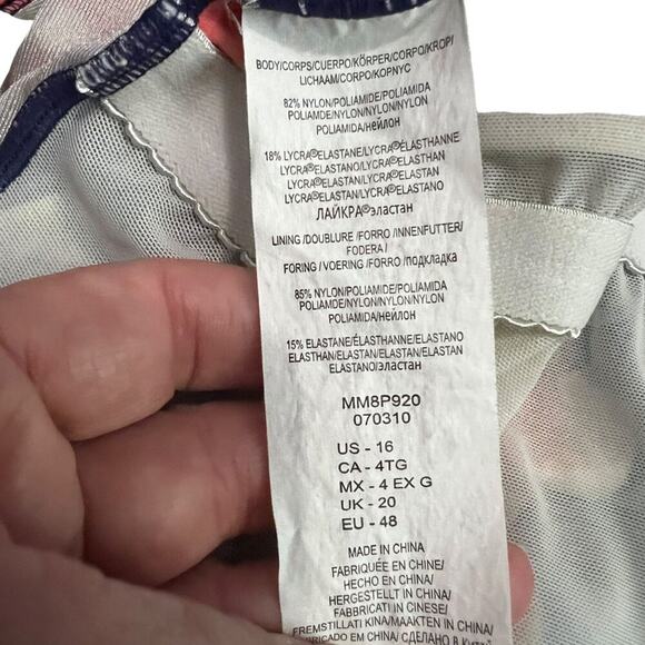 Maxine Of Hollywood Spa Shirred Girl Leg One Piece Swimsuit  Size 16 - Picture 5 of 7